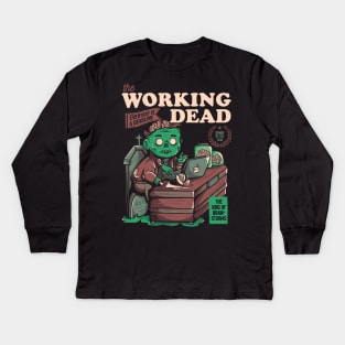 The Working Dead - Funny Zombie Office Gift Kids Long Sleeve T-Shirt